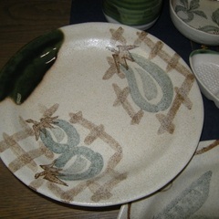 和食器  天ぷら揃 盛り皿2枚/取り皿５枚/つゆ入れ/薬味入れ/箸  野菜柄の画像