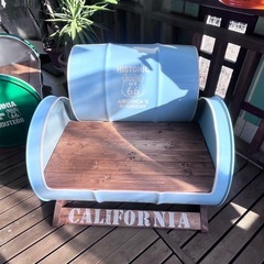 ドラム缶リメイクチェア
（ライトブルー）の画像