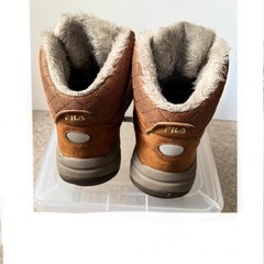 FILA レディース スエード×ナイロン 冬用シューズ 24センチ ブラウンの画像