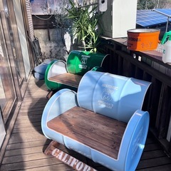 ドラム缶リメイクチェア
（ライトブルー）の画像