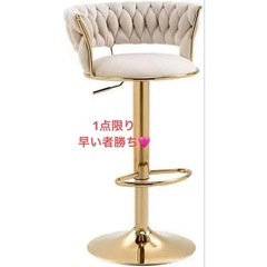 背もたれ椅子 回転バーチェア ベルベット ホワイト かわいい ハイスツール 白 ホワイトの画像
