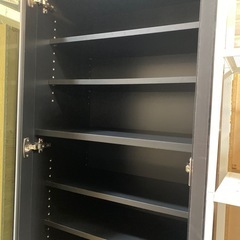 😎大容量😎シギヤマ家具 食器棚 耐震 キッチンボード ブラック No.2728 NHの画像