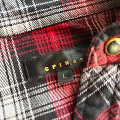 赤チェック　シャツ　メンズ Lの画像