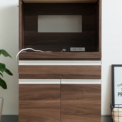 キッチンボード　キャスター付　ブラウン