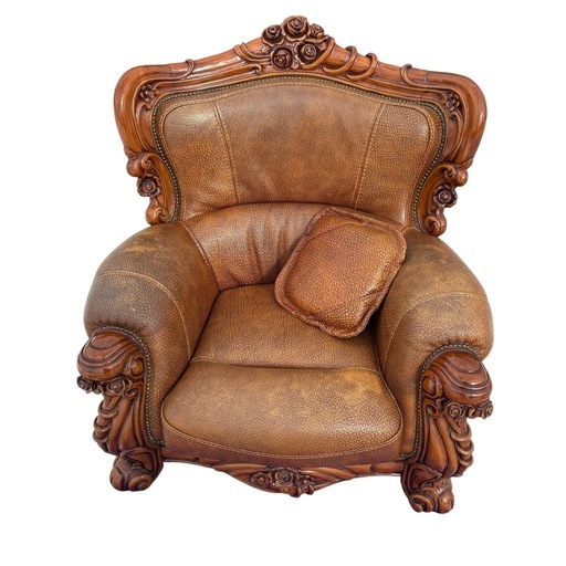 【送料込】ロココ調　ヴィンテージ　1Pソファ　ヨーロピアン　アンティーク　② ロココ調 ヴィンテージソファー 1Pソファ ヨーロピアン アンティーク