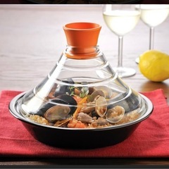 タジン鍋　フタがガラスのタジン鍋　レシピ集付きの画像