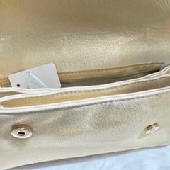 新品パーティーバッグ　クラッチバッグ　ショルダーバッグ　シャンパンゴールド結婚式の画像