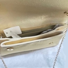新品パーティーバッグ　クラッチバッグ　ショルダーバッグ　シャンパンゴールド結婚式の画像
