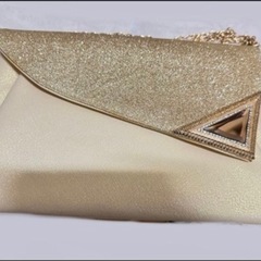 新品パーティーバッグ　クラッチバッグ　ショルダーバッグ　シャンパンゴールド結婚式の画像