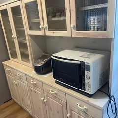 北欧・カントリー調・食器棚・レンジ収納・新品未使用品の画像