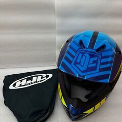 HJC ジュニア レディース バイクヘルメット オフロード Lサイズ 　ブルー/イエロー CL-XY2 　YL(53-54) サイズ 中古　（専用袋付き）の画像