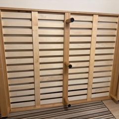 《無料譲渡》すのこベッドフレーム ダブルサイズ 木製 宮なしの画像