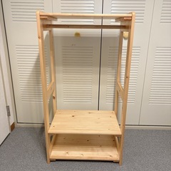 【0円】【美品】木製ハンガーラックの画像