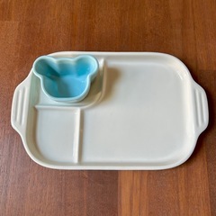 【未使用】ル・クルーゼ　ベビープレート＆ラムカンの画像