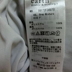 earth ワイドパンツ フリーサイズ グレーの画像