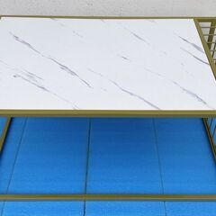  M353  ネストテーブル リビングテーブル2個セット 大理石風デザインの画像