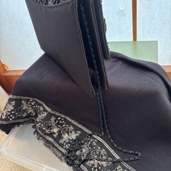 12月末まで❣️  冠婚葬祭　ブラック　（未使用品）草履＆バッグセット　黒スカーフおまけの画像