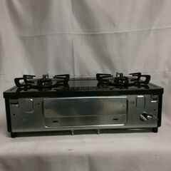 【北見市発】リンナイ Rinnai ガスコンロ KGDM67BKR RT67JH 2022年製 LPガス用 黒 (E3800wYM)の画像