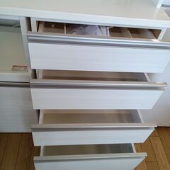 ★リユースのサカイつくば店★TK7583 ニトリ 食器棚 ホワイト H201×D50×W100 クリーニング済みの画像