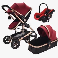チャイルドシート付き3 in 1ベビーカーの画像