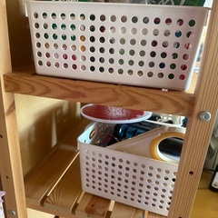 ニトリ　パインラック　4段　ストッカーの画像