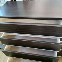  ★リユースのサカイつくば店★TK7588 ニトリ ローチェスト ダークブラウン H98×D42×W126 クリーニング済みの画像