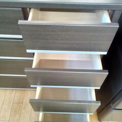  ★リユースのサカイつくば店★TK7588 ニトリ ローチェスト ダークブラウン H98×D42×W126 クリーニング済みの画像