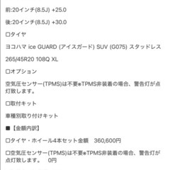 タイヤ　ホイール4本セット　ヨコハマアイスガードsuvの画像