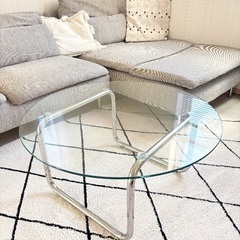 【韓国インテリア】ガラスのローテーブルの画像