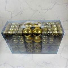 クリスマスボール 100個豪華セット クリスマスオーナメント3-6cm ゴールドの画像