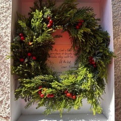 作りたて　クリスマスリースの画像