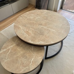 ニトリ　ローテーブル　大理石風の画像
