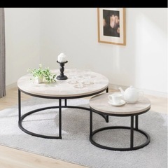 ニトリ　ローテーブル　大理石風の画像