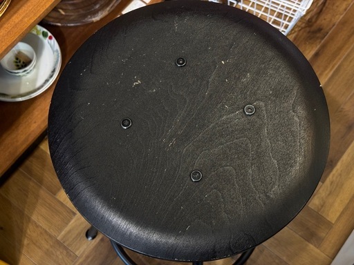 B7136【イケア】KULLABERG クッラベリ スツール 黒