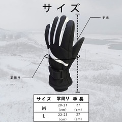 防寒手袋Lサイズ黒の画像