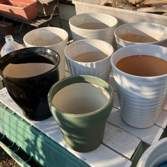 陶器　　植木鉢（２個）の画像