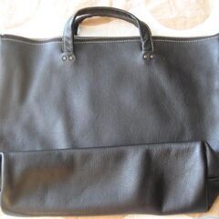 やわらかい牛革バッグ　黒の画像