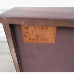 年代物 昭和レトロドレッサー　猫脚　アンティーク　鏡台　二ー半三面鏡　古民家　当時物　NISHIUTHI　現状お渡し品　直接引取歓迎　656ZSの画像