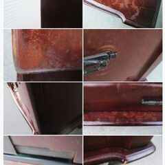 年代物 昭和レトロドレッサー　猫脚　アンティーク　鏡台　二ー半三面鏡　古民家　当時物　NISHIUTHI　現状お渡し品　直接引取歓迎　656ZSの画像