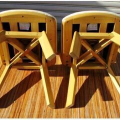 ニトリ　回転チェア　2脚セット　ダイニングチェア　木製　食卓椅子　ライトブラウン　NITORI　引取り歓迎　645ZSの画像