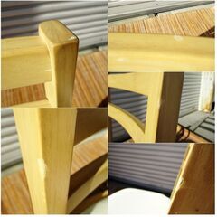 ニトリ　回転チェア　2脚セット　ダイニングチェア　木製　食卓椅子　ライトブラウン　NITORI　引取り歓迎　645ZSの画像