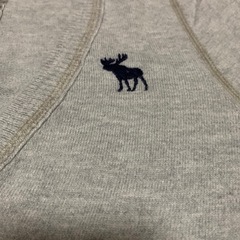 Abercrombie & Fitch グレー Vネックセーター Lサイズの画像