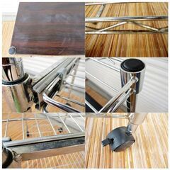 レンジ台　レンジボード　台所用　メタルラック　キッチン収納　キッチンラック　キャスター付き　スチールラック　647ZSの画像