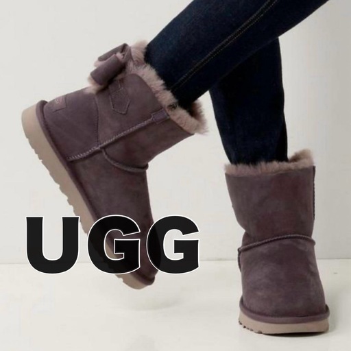 UGG ナベア リボン ムートンブーツ 24cm ナイトフォール