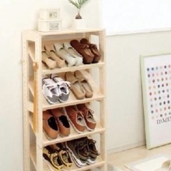 ウッドラック　美品　たな　ラック　天然木製　シンプル　スリム棚　12/21までの画像