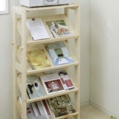 ウッドラック　美品　たな　ラック　天然木製　シンプル　スリム棚　12/21までの画像