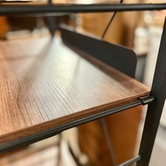 NITORI　ニトリ　家電ラック　 TA002 57 BK　オープンラック レンジラック キッチンラック ニトリ ゴミ箱上ラック 省スペース 収納 ラック 木製 メタルフレーム スリムラック キッチンの画像