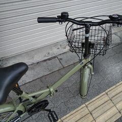 20吋 折り畳み自転車 外装6段/スモークグリーンの画像