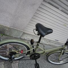 20吋 折り畳み自転車 外装6段/スモークグリーンの画像