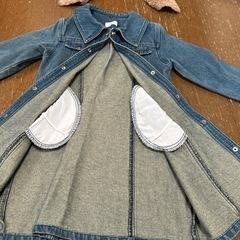 ファー付きデニムジャケット ミディ丈　120の画像